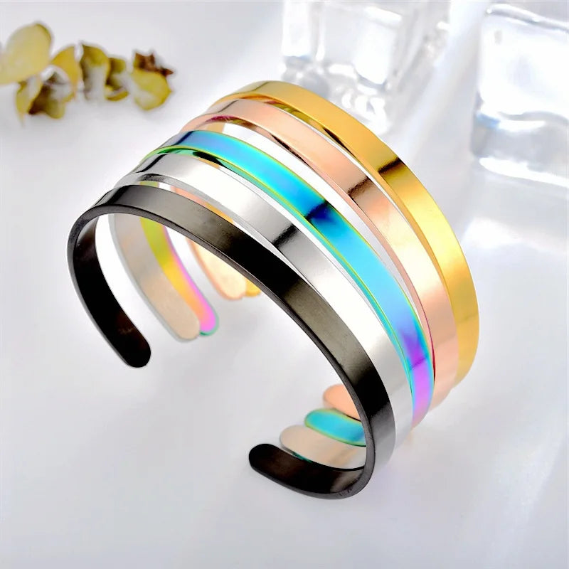 Simple Classic Fashion Men's Stainless Steel Gold Silver Rose Gold Black Colorful Women Stainless Steel Charm CC Bracelet