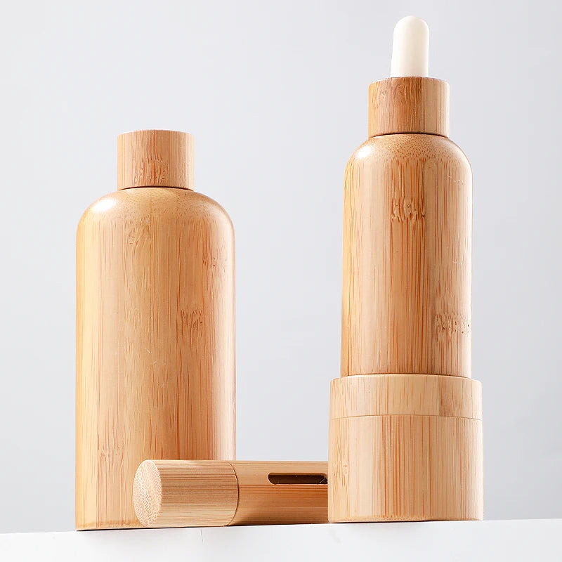 Bamboo Wooden Case Glass Dropper Bottle Essential Oils Bottles for Health Personal Care