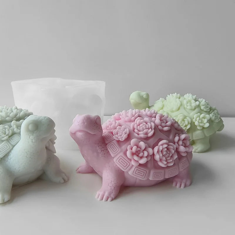 Stereo Tortoise Resin Silicone Molds Fleshy Tortoise Gypsum Glue Dropping Ornament Handmade Soap Making Silicone Moulds