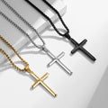 Vintage Cross Necklace Titanium Steel Classic European American Religious Bible Theme Trendy Stainless Steel Jewelry Anniversary