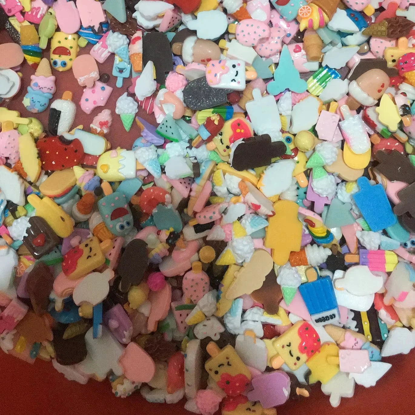 Wholesale Price Mixed Random Styles Ice Cream Pops Resin Flat Back Cabochon Cute Charms DIY Crafts Supplies  Phone Case Charms