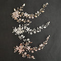 SLBRIDAL Handmade 3 Colors Alloy Flower Leaf Pearls Bridal Headband Hair Vine Wedding Hair Accessories Women Girls Hair Jewelry
