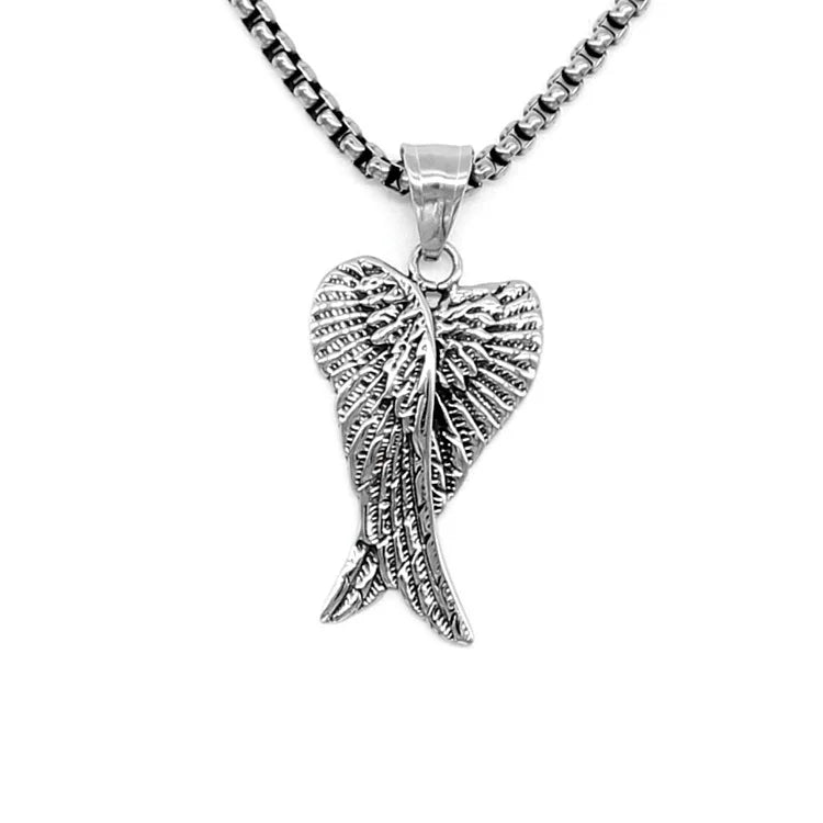 Wholesale Women Accessories Stainless Steel Silver Feather Charm Necklaces Jewelry