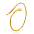 Minimalist Animal Elements Serpentine Opening Fine Style Metal Bracelet Brass Plated 18K Real Gold Serpentine Zircon Bracelet