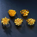 Hot Sales Gold Plated Rose Adjustable Ring Gold Plated Birth Flower Rings Jewelry Gifts for Women