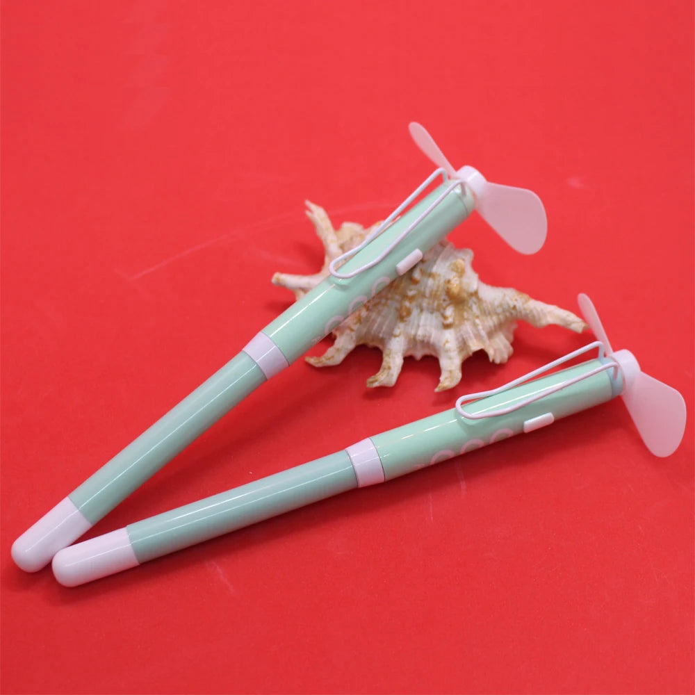 Japanese and Korean Style 0.5mm Black Gel Ink Portable Mini Handheld Fan Electric Fan Pen for Fashion Promotional Gifts