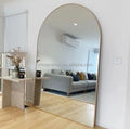 100*200cm Custom Size Modern Gold Metal Framed Arch Floor Dressing Mirror Full Length Black Arched Mirror