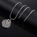 Customize Fashion Jewelry Hip Hop Violent Round Circle Bear Stainless Steel Pendant Necklace for Men