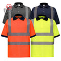 Hi Vis Class 2 Reflective Safety Construction Wear Lime Orange Short Long Sleeve High Visibility Polo T Shirt