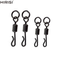 Hirisi Carp Fishing Terminal Tackle Accessories Long Body Q-shaped Fishing Swivel Snap with Solid Ring