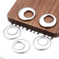 Glossy Hollow Round Stainless Steel Ring Double Hole Pendant Connector DIY Jewelry Accessories