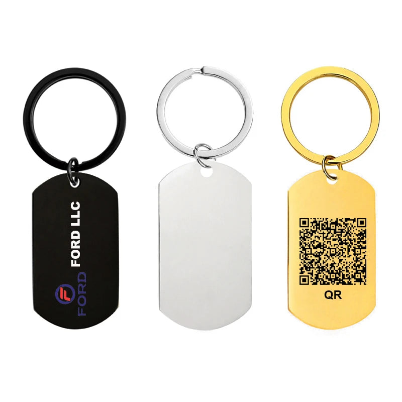 Wholesale Blank Stainless Steel Keychain Mirror Polished Metal Plate for Engraving