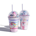 Zogifts Cheap Price Unicorn Double Wall Tumbler Motivational Water Plastic Bottle With Straw for Girls Kids for Home School