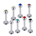 Stainless Steel Labret Piercing Crystal Ball Lip Earring Stud Cartilage Tragus Piercing Body Jewelry