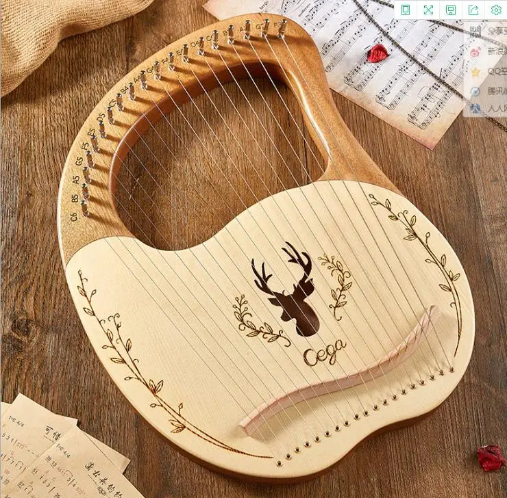 16-stringed Harp Easy to Learn Portable 19-stringed Lyre Harp 21 Stringed Instrument