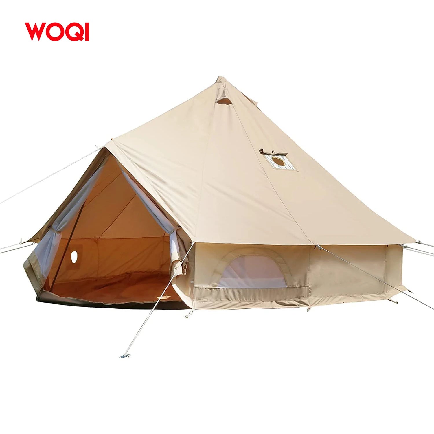 WOQI  4 Season Waterproof Luxury Bell Tents Cotton Yurts for All Year Living (2/4/6/8 Person)