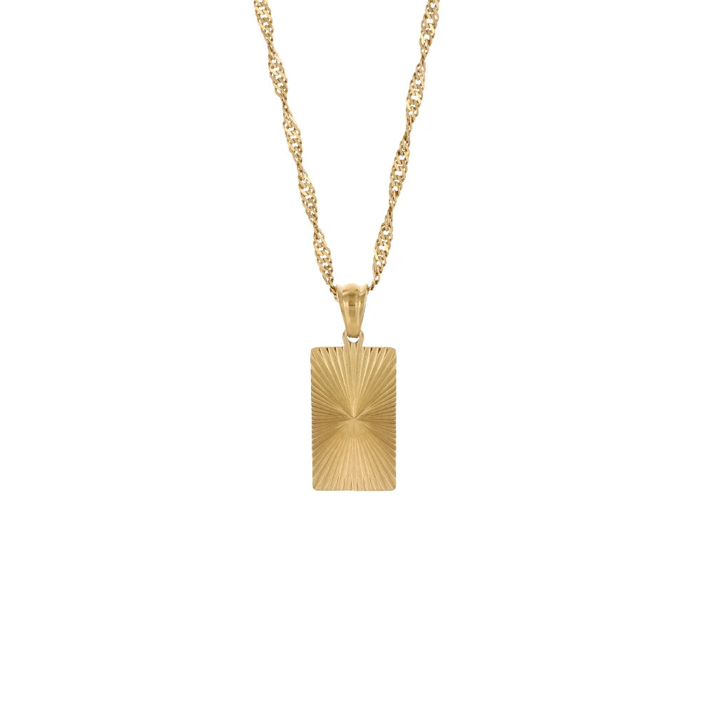 2021 Fashion Vintage 18k Gold Plated Square Pendant Necklace for Woman