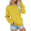 Fitspi Womens Casual Long Sleeve Sweatshirt Crew Neck Cute Pullover Relaxed Fit Tops