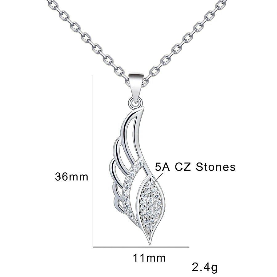 Fine Fashion Silver Jewelry 925 Angle Wing Pendant Necklace Charm for Custom for Girl or Kids Jewelry Accessories Women