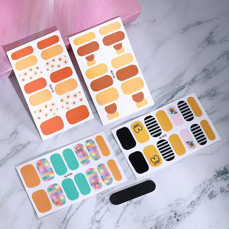 Designer DIY Style Colorful Nail Wraps & Stickers Custom Designed Nails