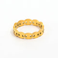 High End Tarnish-Free & Waterproof PVD Gold Plated Link Chain Stainless Steel Rings 18K Trendy Women's Party Gift Rings