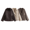 ZATRHMBM Women's Clothing 2023 New Fashion Single-breasted Jacket Retro Loose Warm Casual Female Jacket MegaBDM