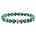 Semi Malachite Stone 316L Stainless Steel Queen Handmade Bracelets With Bead