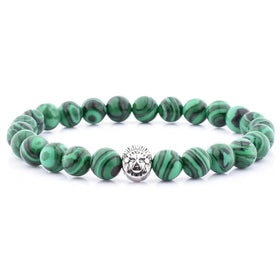 Semi Malachite Stone 316L Stainless Steel Queen Handmade Bracelets With Bead
