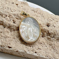 Religious Style Diy Jewelry Fashion Shell Gold Plated Sided Virgin Mary Pendant Necklace Accessories