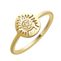 Skyrim Shining Sun Pentagram Rings Men Women Supernatural Dean Stainless Steel Ring Couple Jewelry Anniversary Birthday Gift