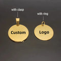 Personalized High Polish Blank Charm Custom Logo Stainless Steel Jewelry Engraved Round Shape Necklace Pendant