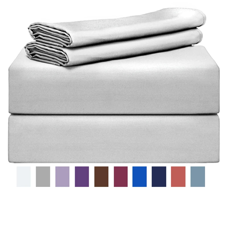 Organic Bamboo Bedding Queen Size Sheet Set 100% Viscose Made From Bamboo Breathable Soft Cooling Bed Sheets White 4pcs