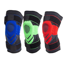Hx032 Protective Knee Sleeve Knee Silicone Pad Support Knee Brace With Adjustable Strap