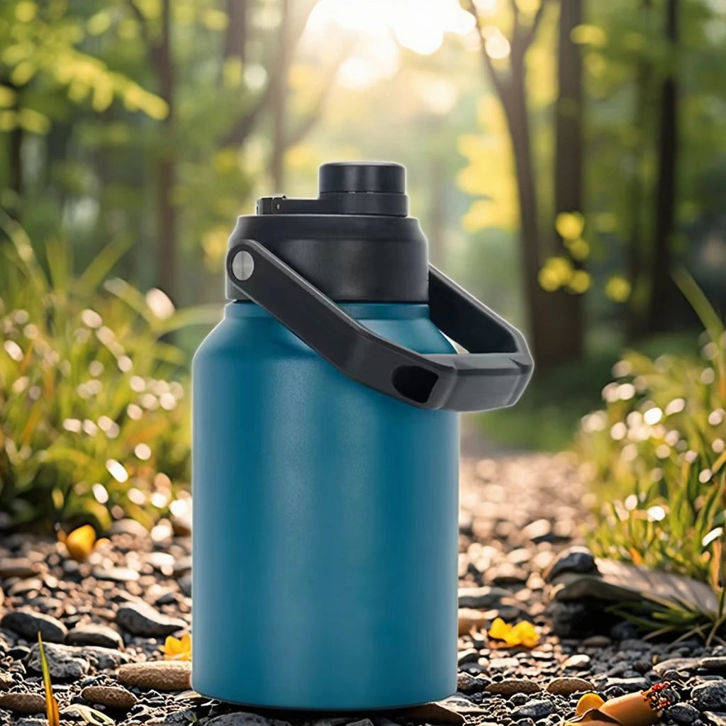 64/128 oz Stainless Steel 304 Double Wall Vacuum Insulated Thermos Slide Lid 12-24hr Thermal Insulation Eco-Friendly for Travel
