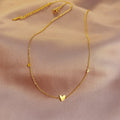 Rinhoo Simple Gold Plated Stainless Steel Necklaces Three Heart Tiny Delicate Pendant Women Girl Fashion Cross Necklace Jewelry