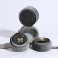 CSMD MOQ 100 Pieces China Manufacturers Wholesales Jewelry Packaging Corduroy Round Cardboard Velvet Gray Color Wedding Ring Box