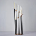 8 Arm Glass Cup Antique Metal Black Candelabra Wedding Centerpieces
