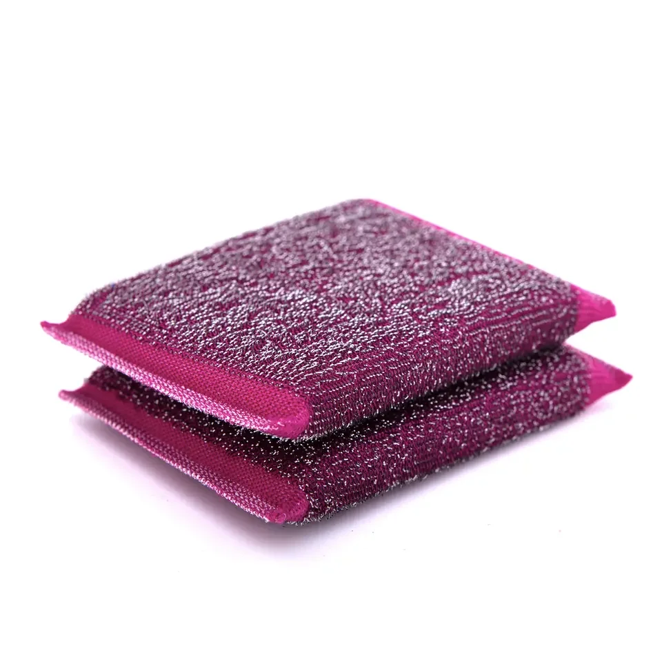 2024  Hot Sale Kitchen Cleaning Brush Eco-Friendly Heavy-Duty Stainless Steel Wire Sponge for Pot and Pan Scrubbing Free Sample