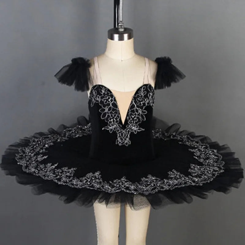 Wholesale Children's Tutu Elegant V-neck Stage Costume High Stretch Lace Pommel Skirt