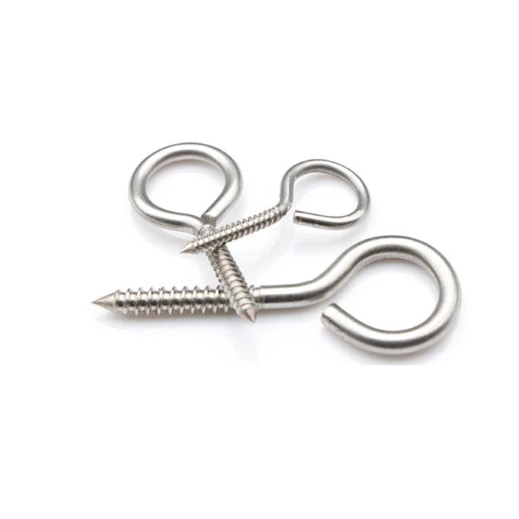 Copper-Plated Sheep Eye Hook Screws Stainless Steel Ring Hooking Galvanized Wood Self-Tapping Screw Metric Measurement System