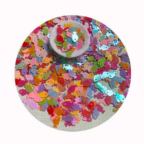 Mixed Color 8mm Fish Shape Glitter for Crafts Paillettes Bag Clothing Sewing Accessories DIY Glitter Confetti