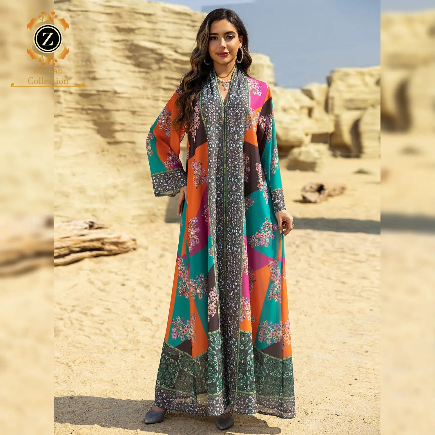 Zaynab Jalabiya Abayas From Dubai Women 2025 Dubai One Piece Abaya Glitter Fashion Women Muslim Dress Jalabiya