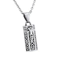 Vintage Hexahedral Stainless Steel Silver Plated Cremation Urn Necklace Pendant Ash Keepsake Memory Funeral Ashes Holder Jewelry