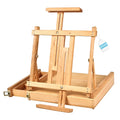 SINOART Side Drawer Easel Bracket Large Painting Table Easel Beech Portable Adjustable Art Easel Box