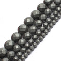 2/3/4/6/8/10MM Matte Black Hematite Round Beads Dull Polish Faceted Stone Beads for Jewelry Making