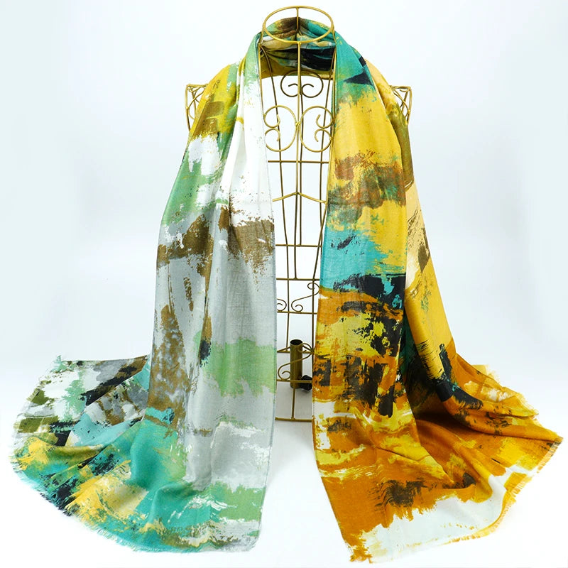 Wholesale Fashion New Design Custom Ladies Printed Tassel Cotton Linen Hijab Scarf for Women Ladies Long Shawl 90*180