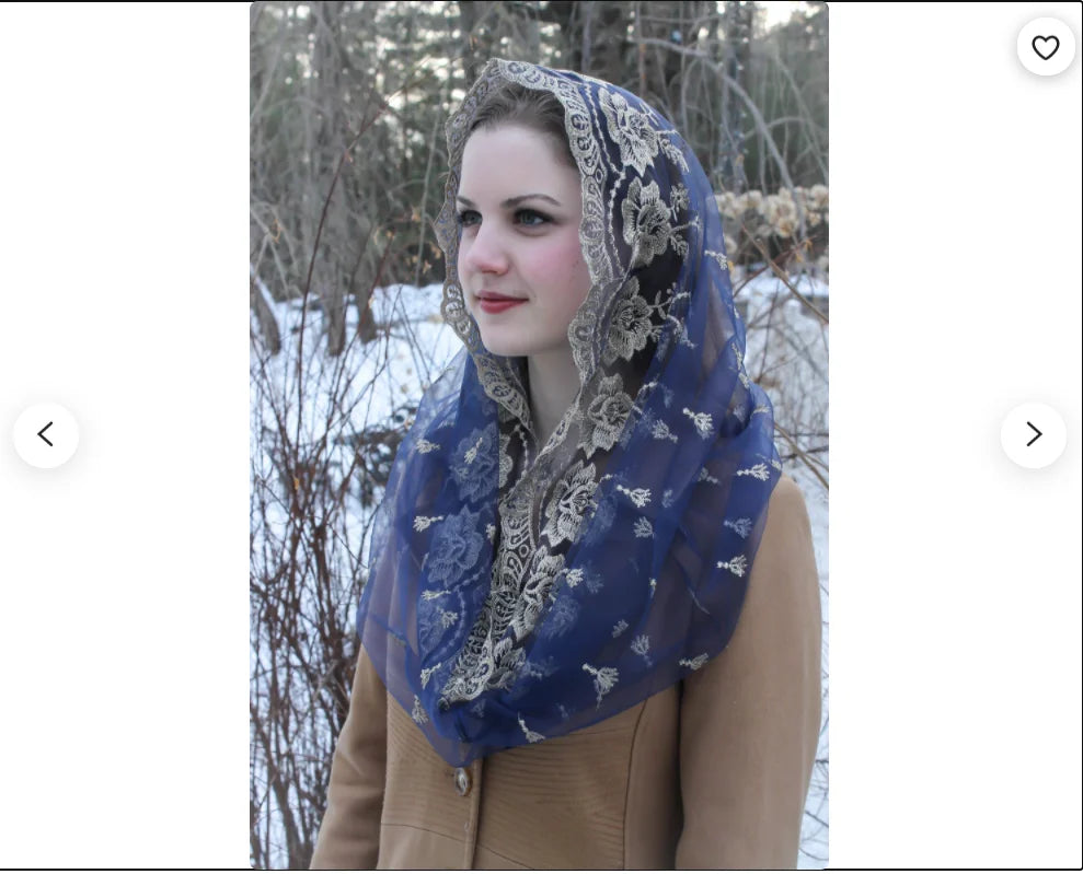 Muslim Catholic Women's Veils Lace Evintage Shawl Embroidered Traditional Vintage Inspired Infinity Mantilla Chapel Veil