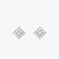 Ailmay Real 925 Sterling Silver Shining Zircon Square Stud Earrings for Women Wedding Engagement Fine Jewelry Gift
