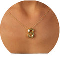 Personalized Fashion Bubble Letter Pendant Necklace Custom 18K Gold Plated Stainless Steel 26 Initial Alphabet Necklace Jewelry