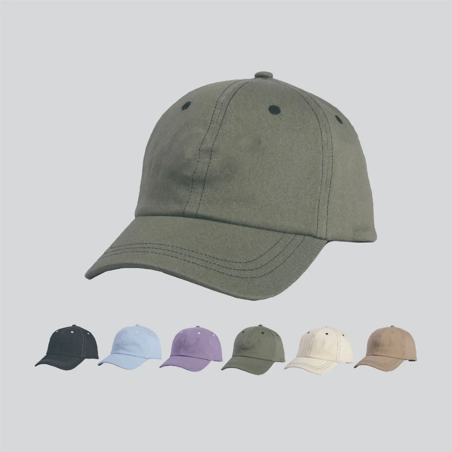 Ready Stock Trendy Custom Denim Baseball Cap Hand Embroidery Logo Soft Metal Buckle for Spring Summer Outdoor Sports Fit Hats